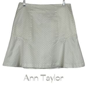 Ann Taylor‎ White Polka Dot CottageCore Feminine Chic Skirt NWT Size 6